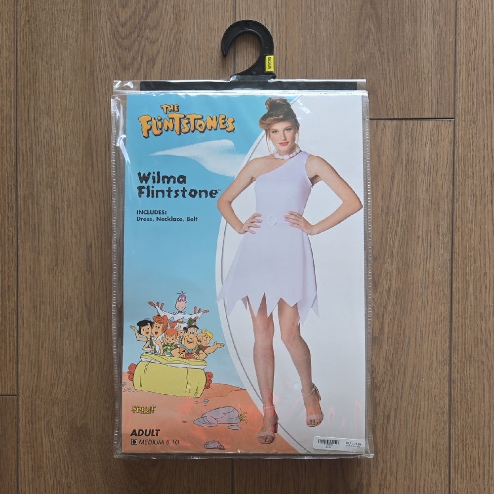 Wilma Flintstone Costume with Necklace and Belt